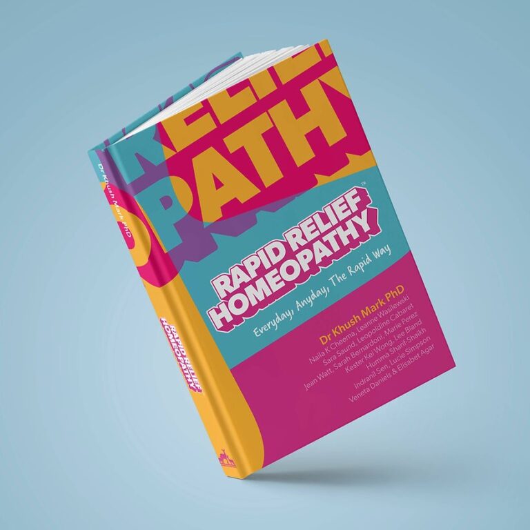 Book Rapid Relief Homeopathy front cover on a bright background